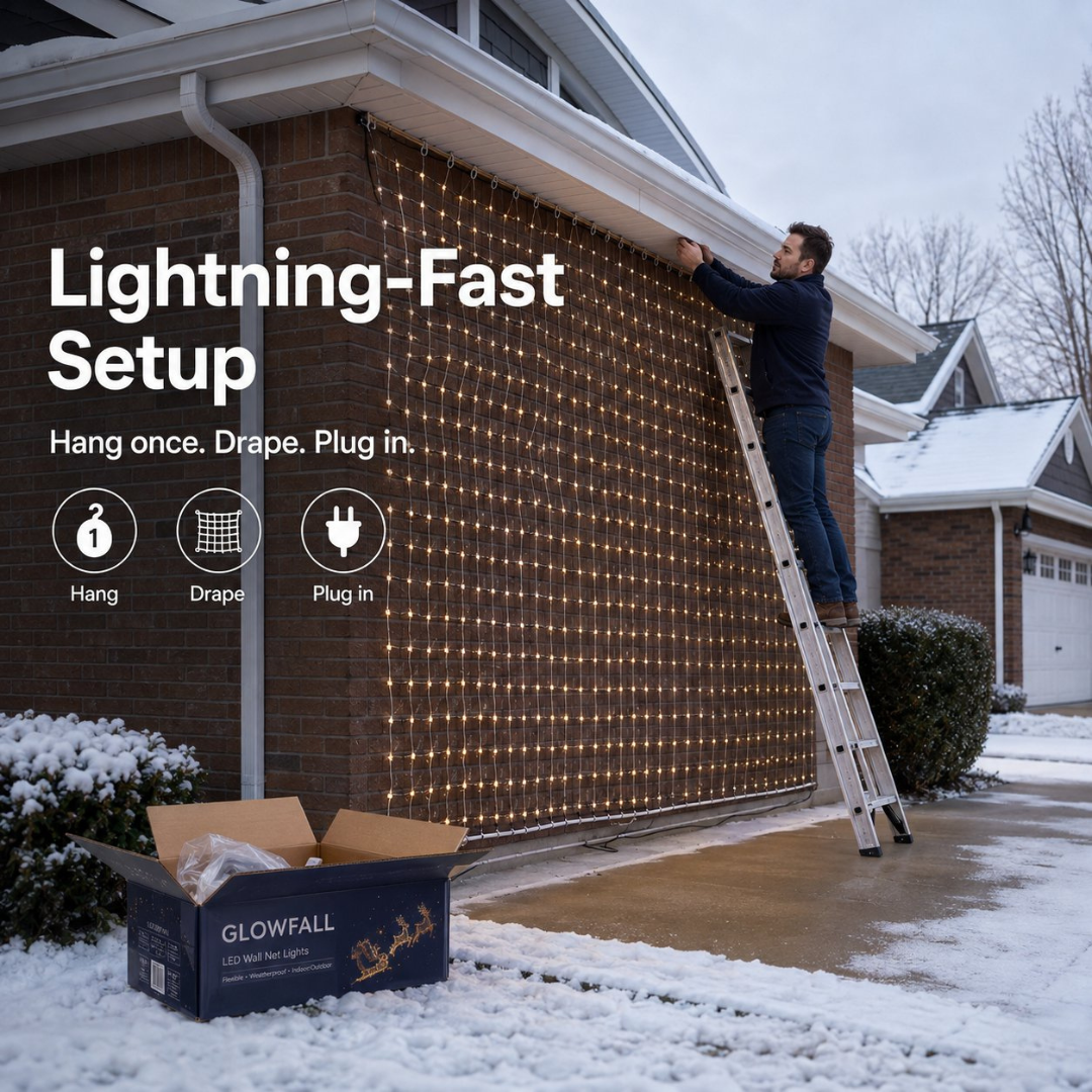 Christmas LED House Net & Smart Outdoor Wall Curtain Light