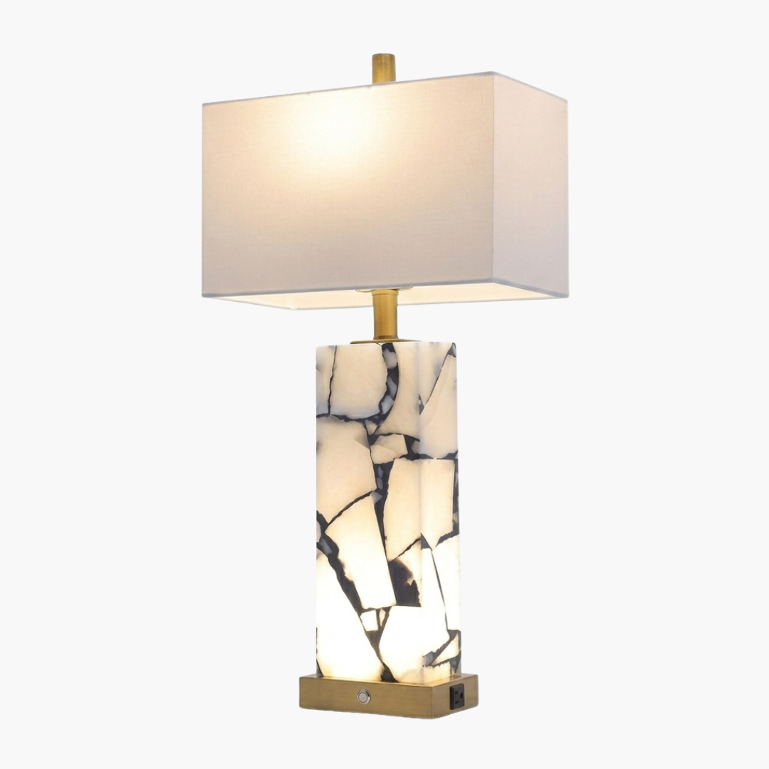 Modern Marble Table Lamp With Dual Lights