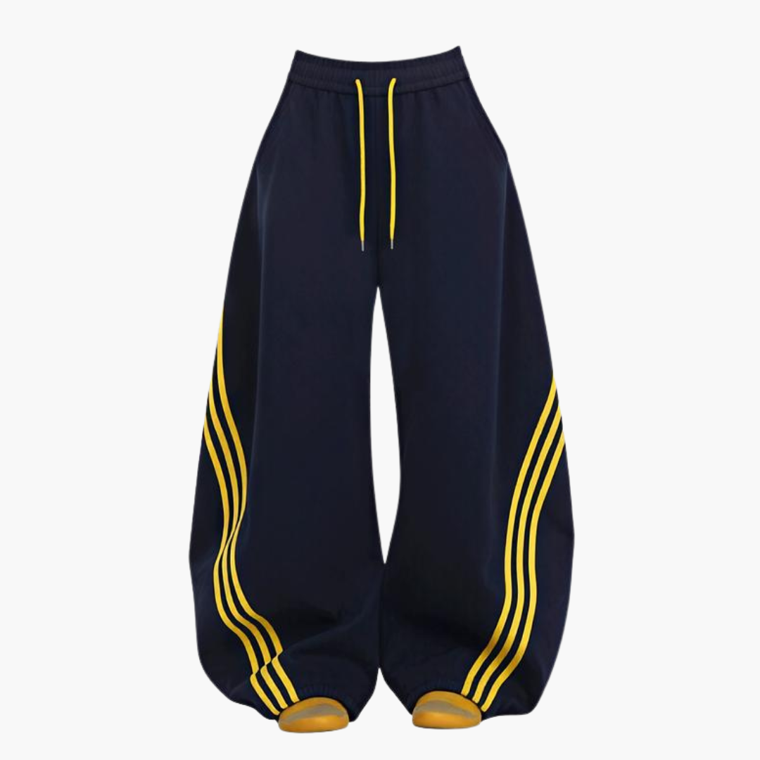 Summer Retro Three Stripes Colorblock Wide Leg Pants
