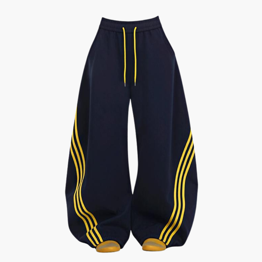 Summer Retro Three Stripes Colorblock Wide Leg Pants