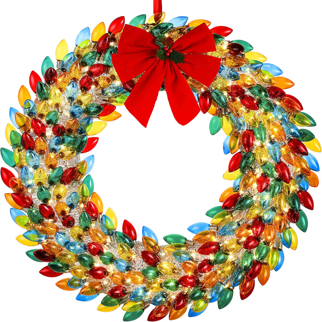 Mr. Christmas 30" Retro C9 Bulb Wreath - Multi-Color