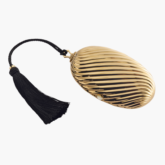Gilded Tassel Hard Case Evening Clutch