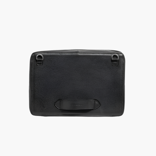 Black Leather Laptop Briefcase