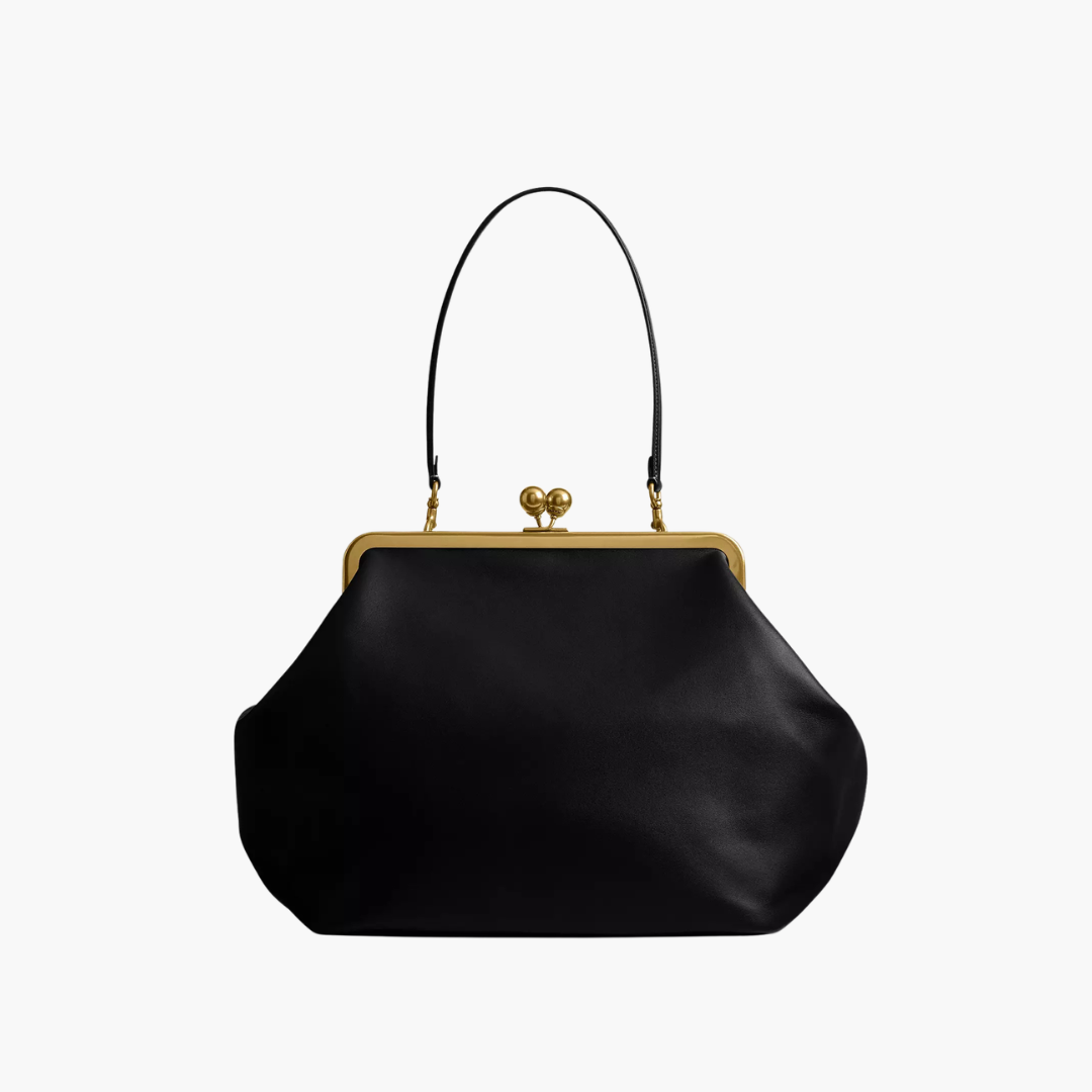 Classic Kisslock Top Handle Carryall Bag