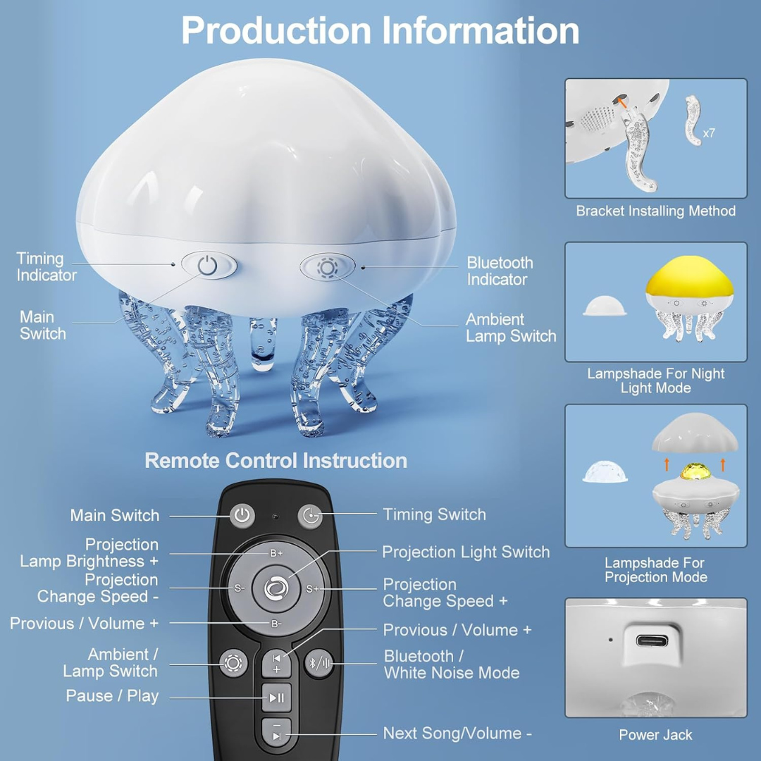 Jellyfish Lamp Projector Night Light