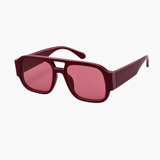 Oversized Square Double Bridge Aviator Sunglasses