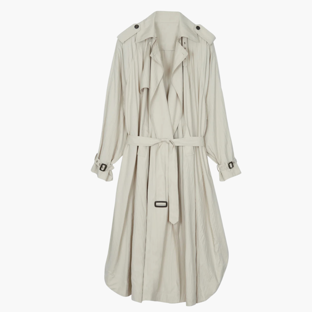 Women's Soft-Drape Long Trench Coat