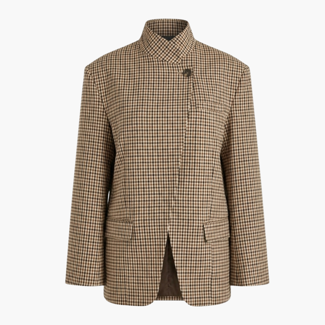 Funnel Neck Wrap Blazer