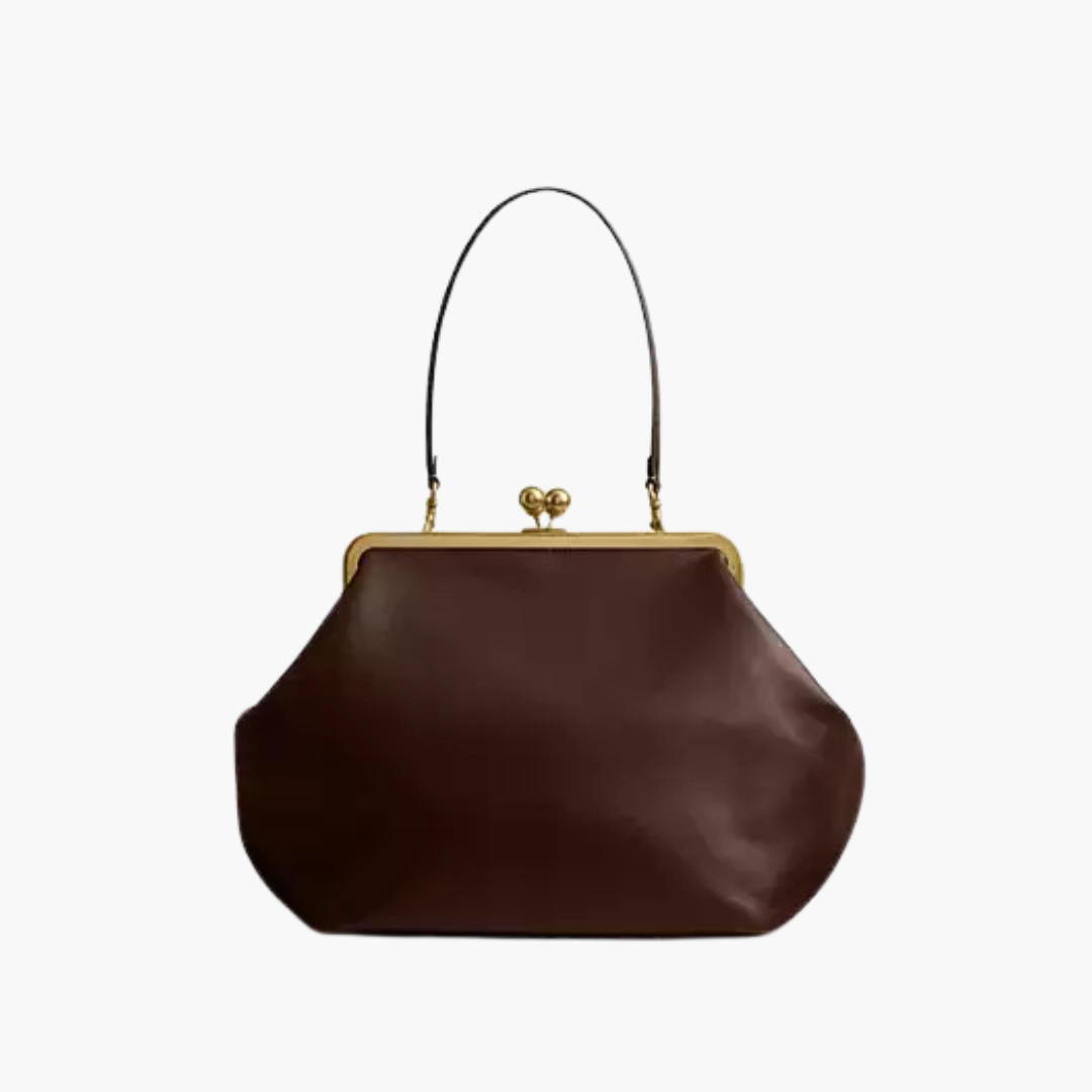 Classic Kisslock Top Handle Carryall Bag