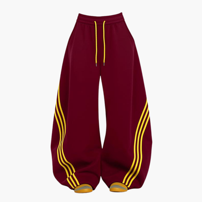 Summer Retro Three Stripes Colorblock Wide Leg Pants