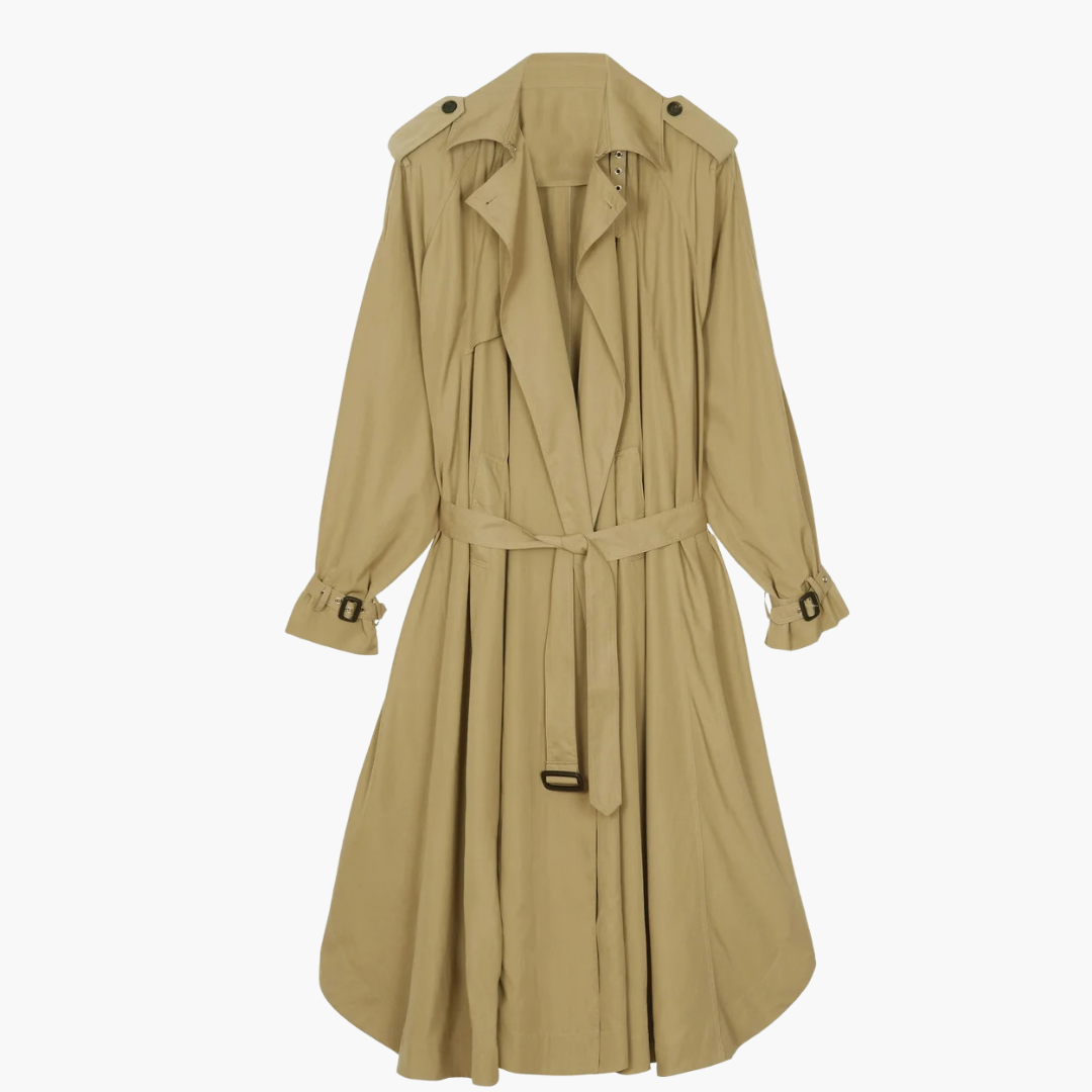 Women's Soft-Drape Long Trench Coat