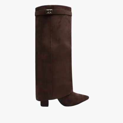 Women's Fold Over Pointed Toe Boots