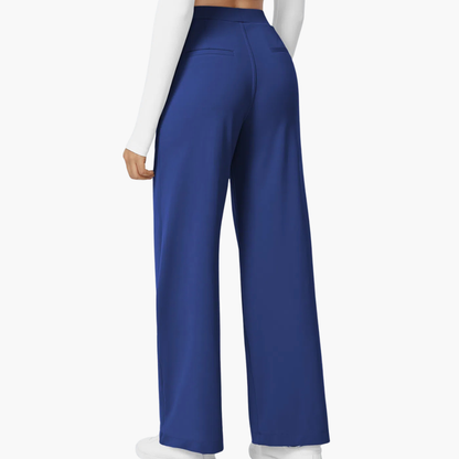 High Waisted Stretch Pocket Straight Leg Work Pants