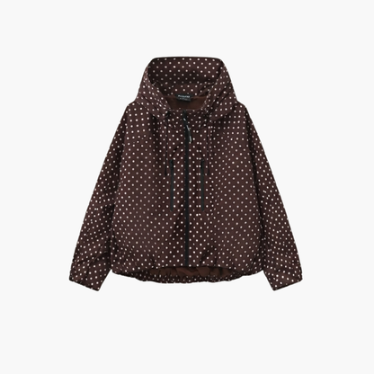 Women's Hooded Rain Jacket With Pleated Hem