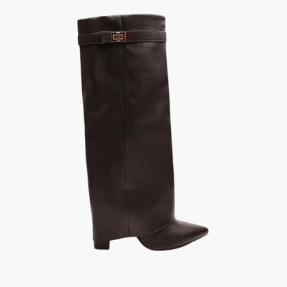 Women's Fold Over Pointed Toe Boots