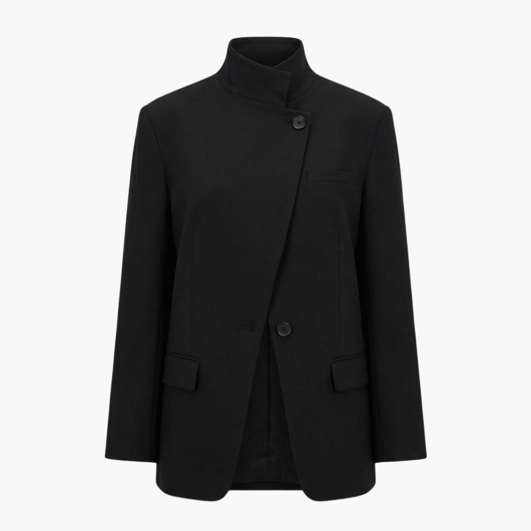 Funnel Neck Wrap Blazer