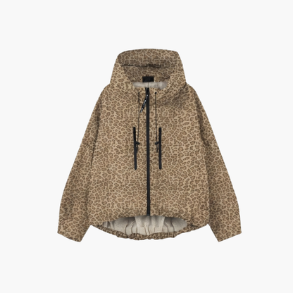 Women's Hooded Rain Jacket With Pleated Hem