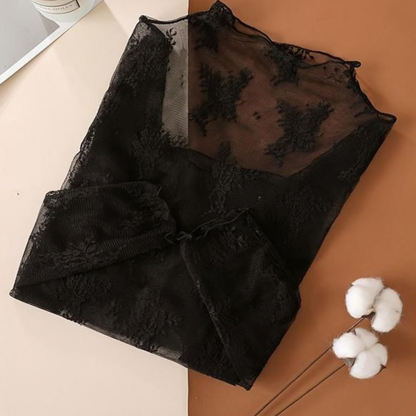 Women's 5-Pack Floral Lace Mesh Long-Sleeve Innerwear