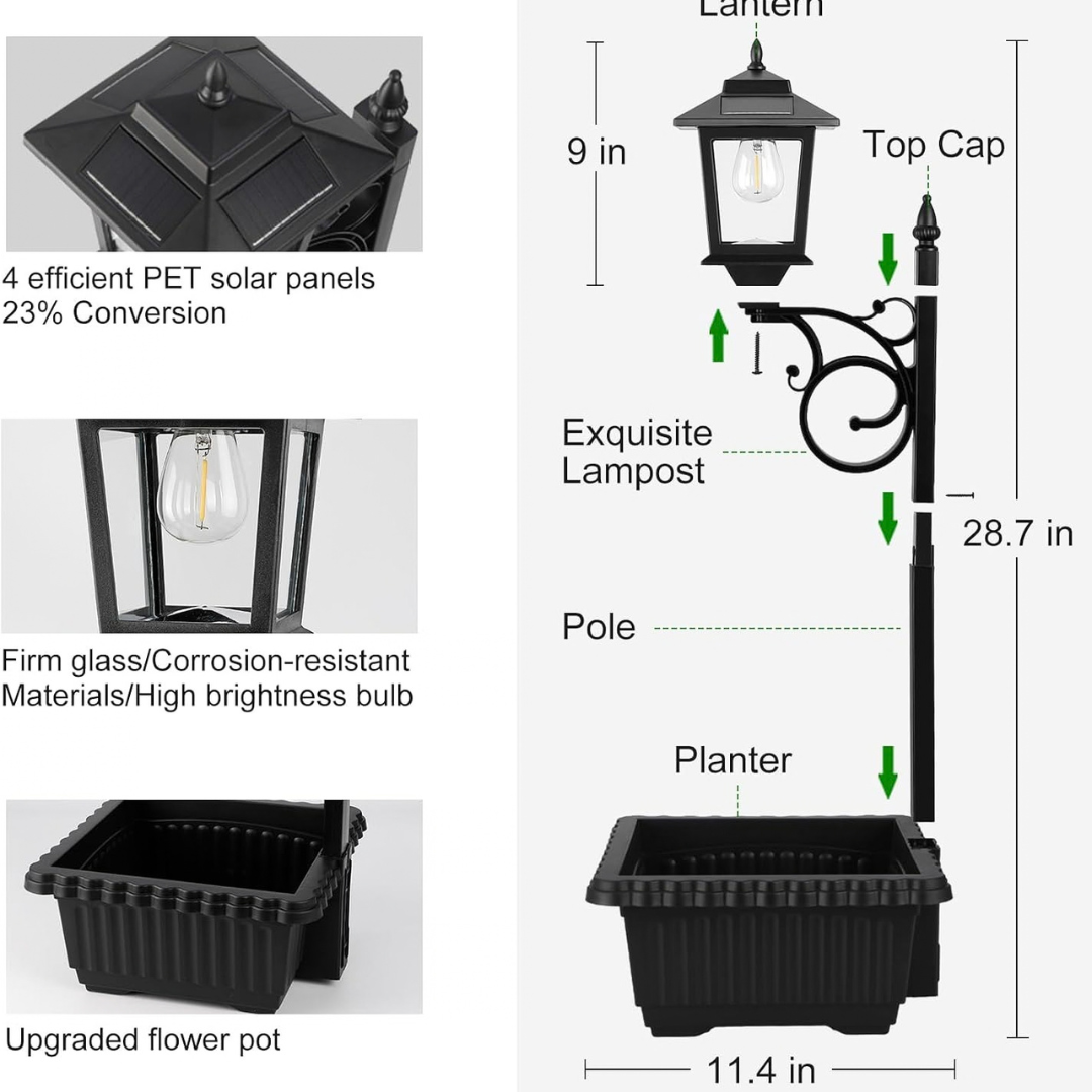 27-inch Two-In-One Solar Planter Lights