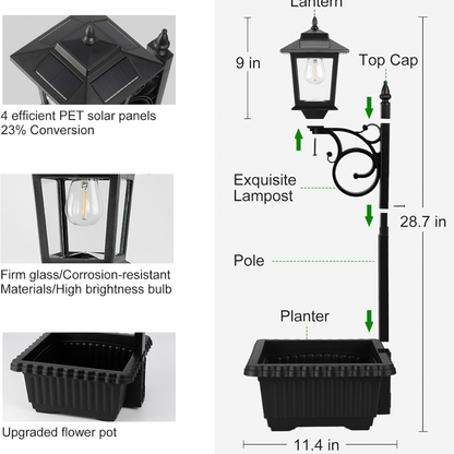 27-inch Two-In-One Solar Planter Lights