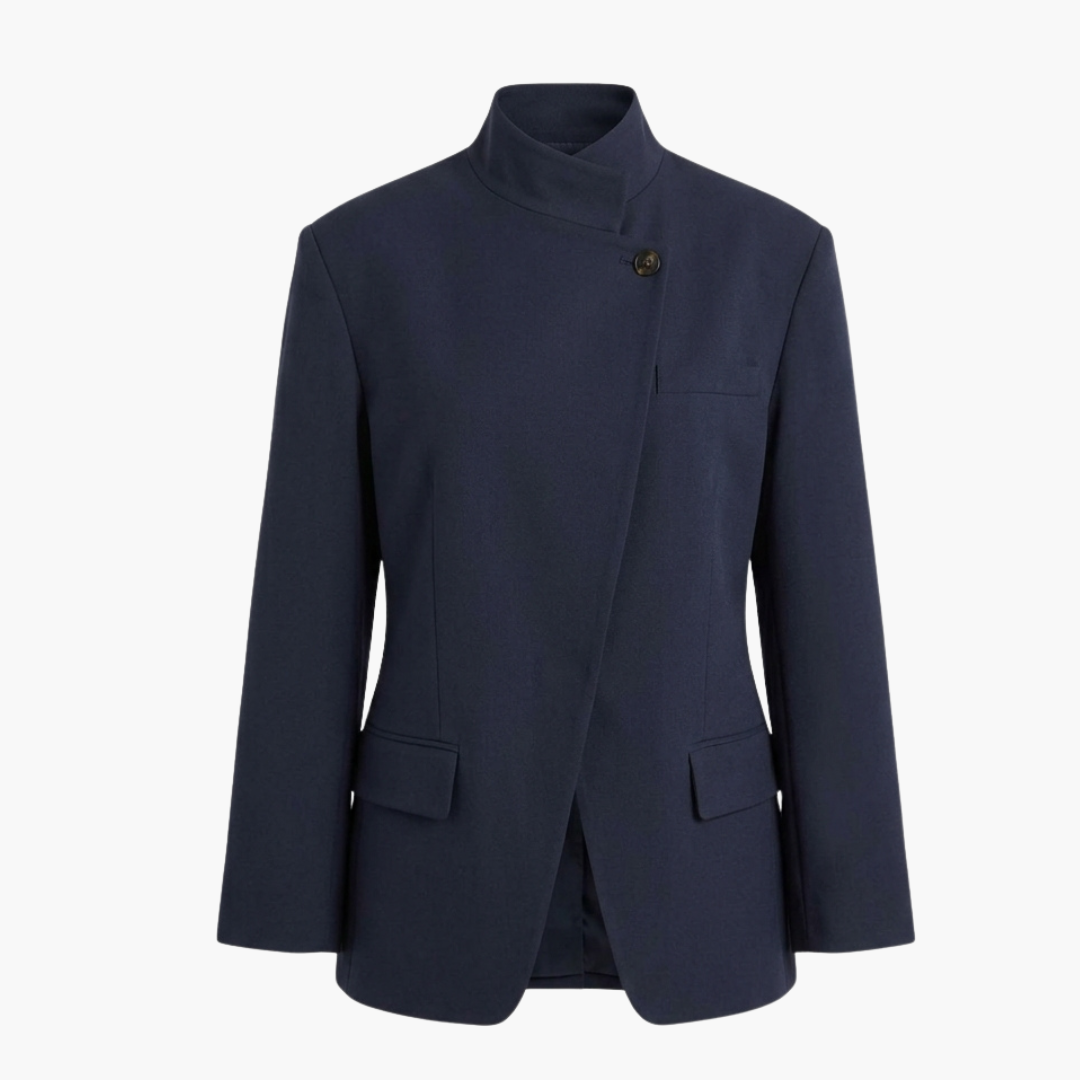 Funnel Neck Wrap Blazer