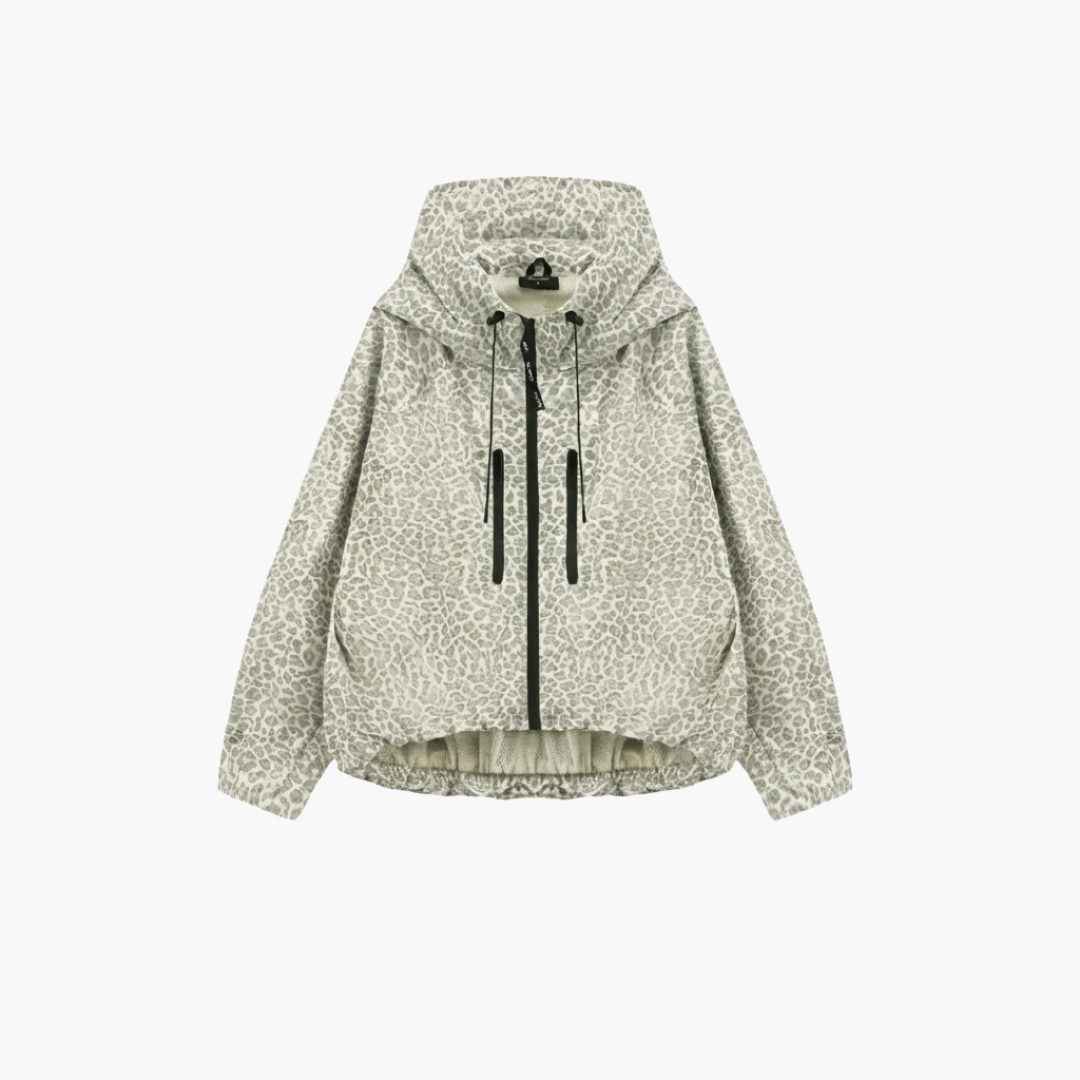 Women's Hooded Rain Jacket With Pleated Hem