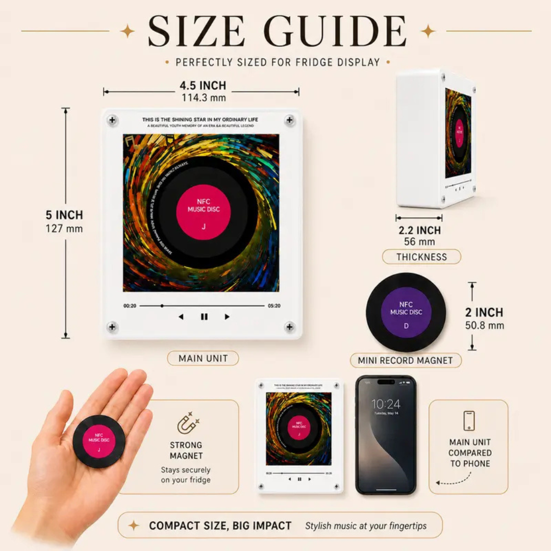 Custom Rotating NFC Music Box Fridge Magnet