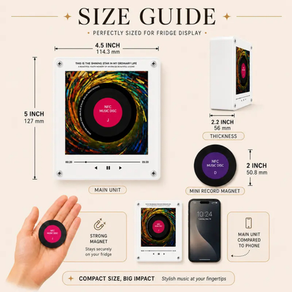 Custom Rotating NFC Music Box Fridge Magnet