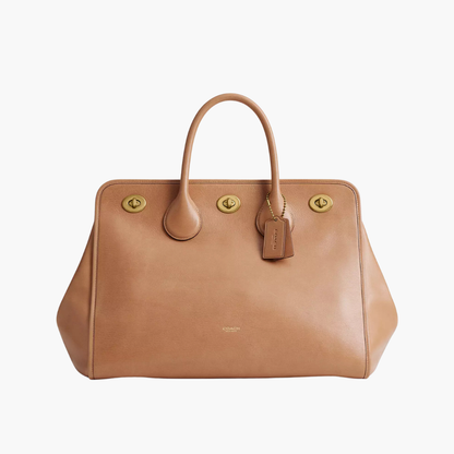 Structured Leather Tote Bag