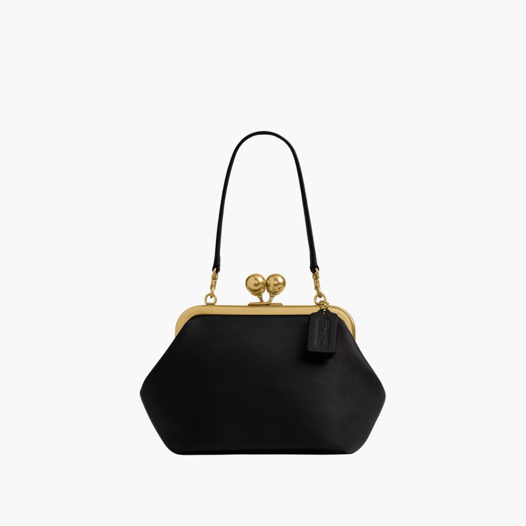 Classic Kisslock Top Handle Carryall Bag
