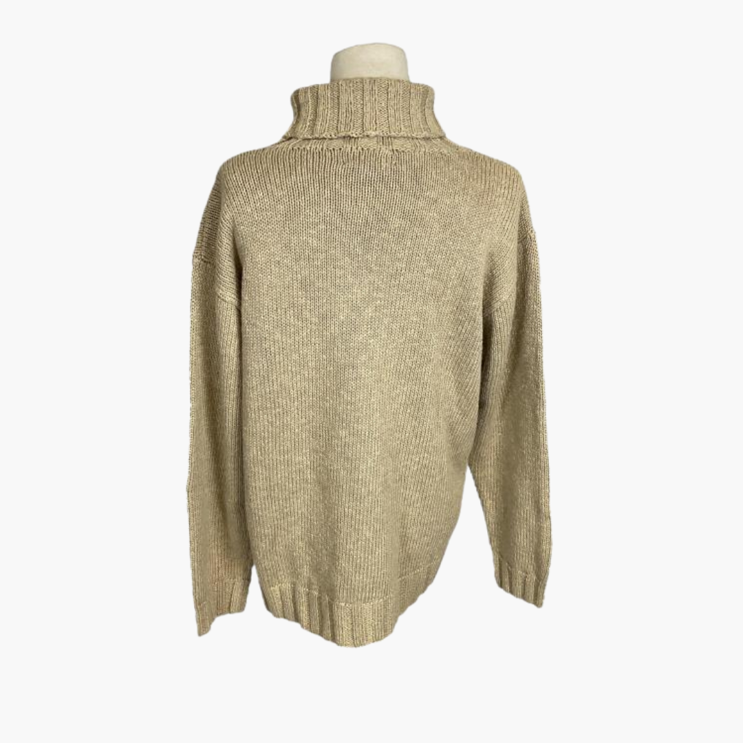 Vintage Chunky Knit Horse Head Turtleneck Pullover